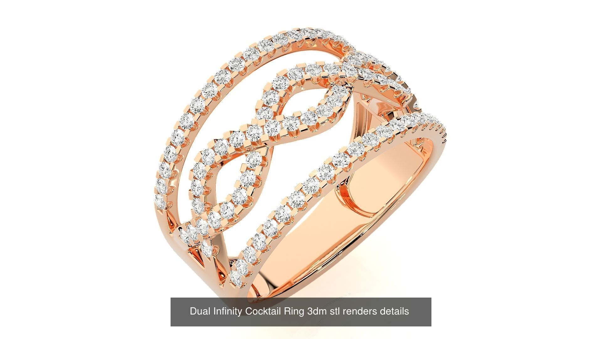 205 High Jewelry Cocktail Rings 3dm stl renders details 3D Model Collection_26