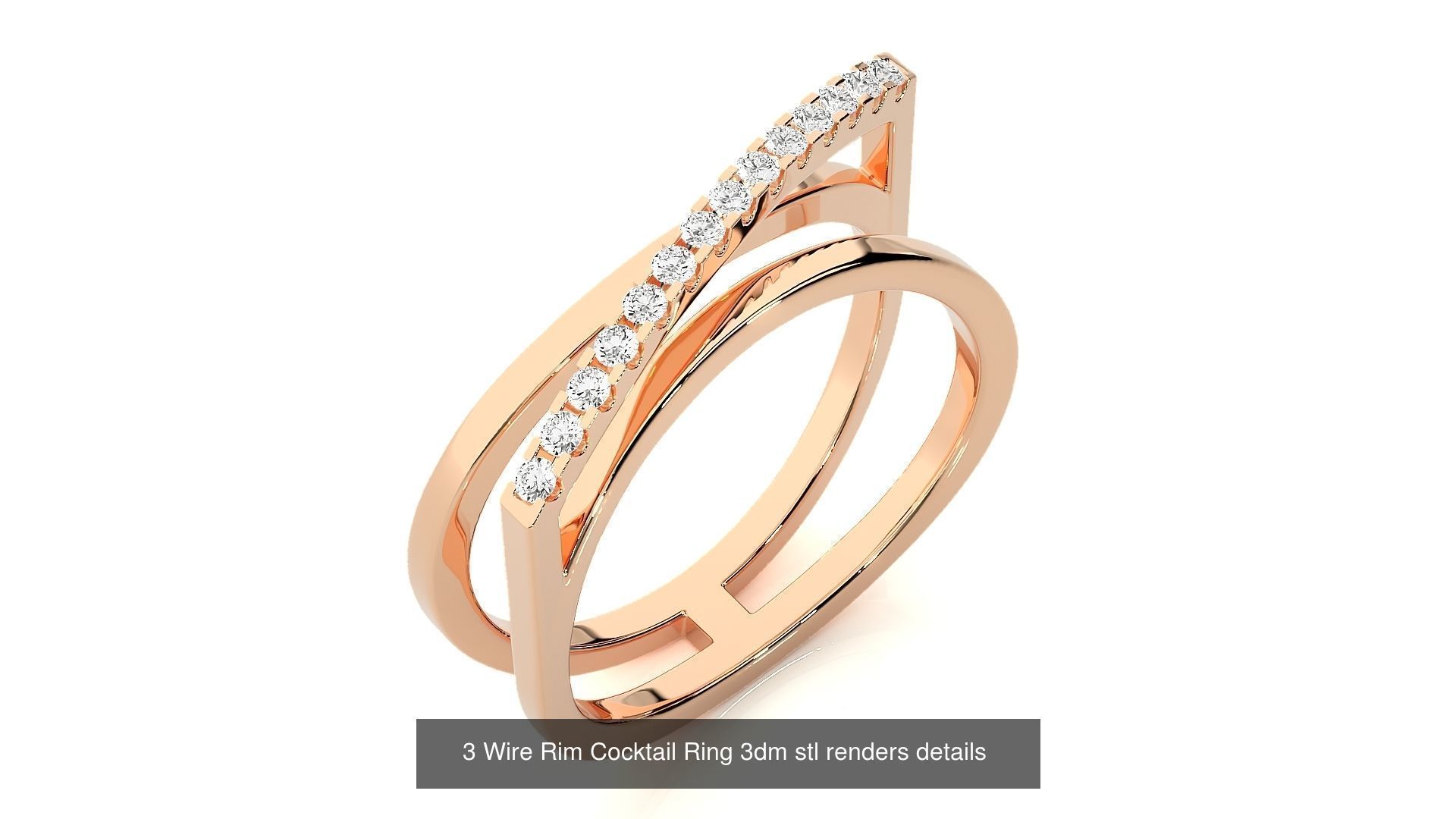 205 High Jewelry Cocktail Rings 3dm stl renders details 3D Model Collection_91