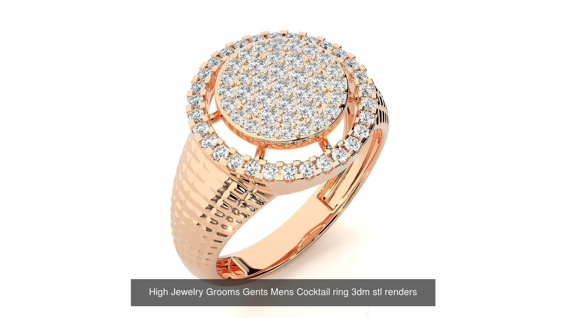 205 High Jewelry Cocktail Rings 3dm stl renders details 3D Model Collection_48