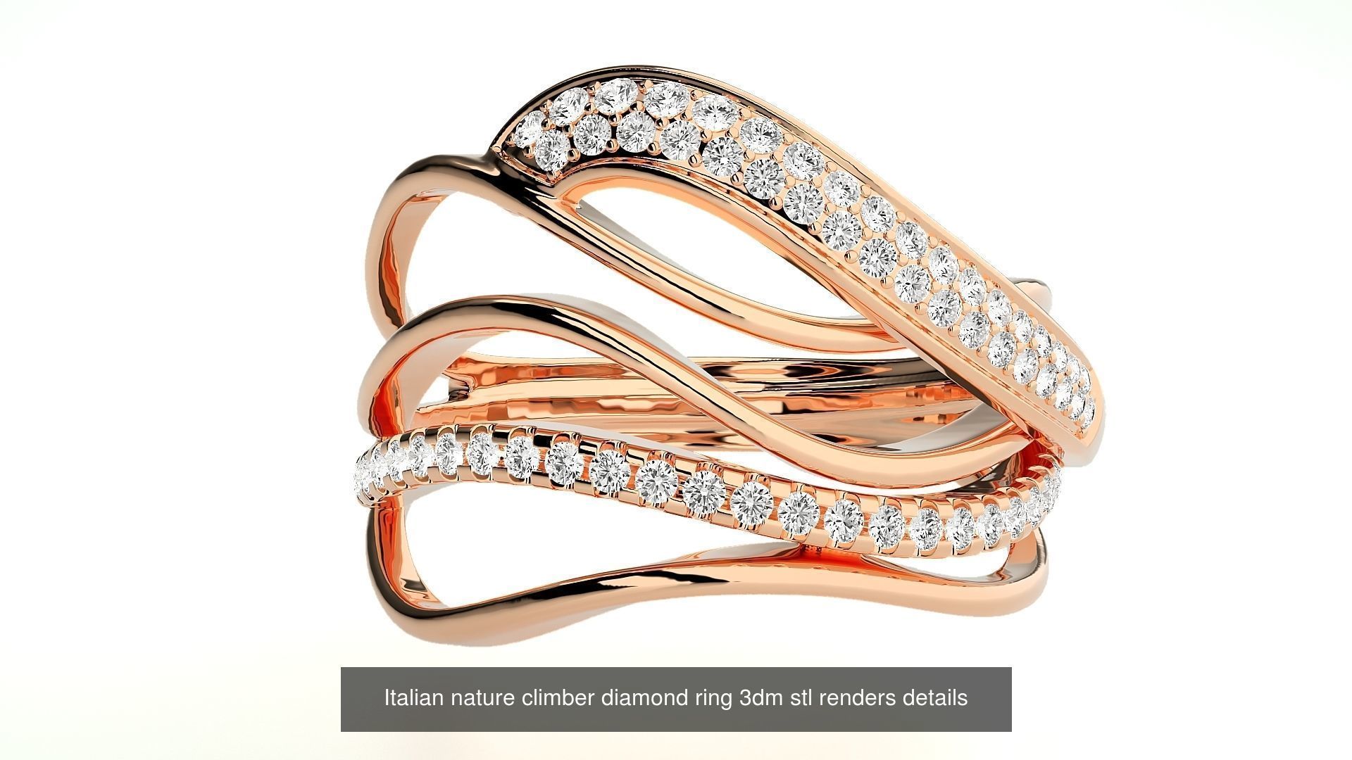 205 High Jewelry Cocktail Rings 3dm stl renders details 3D Model Collection_131