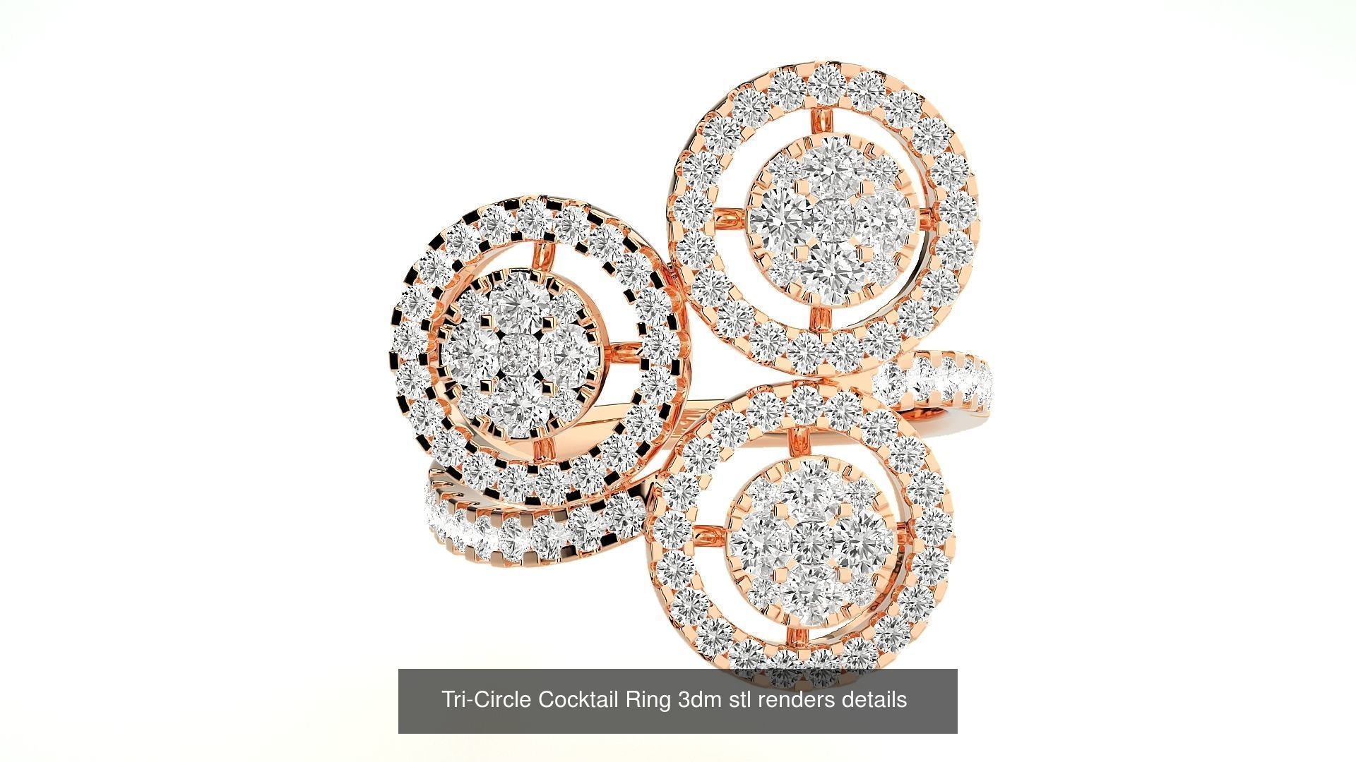 205 High Jewelry Cocktail Rings 3dm stl renders details 3D Model Collection_115