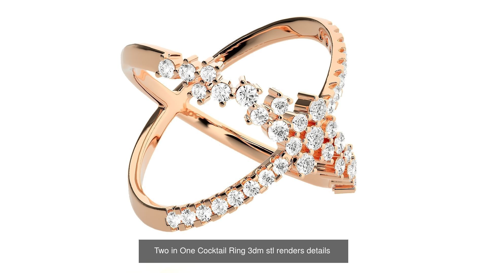 205 High Jewelry Cocktail Rings 3dm stl renders details 3D Model Collection_97