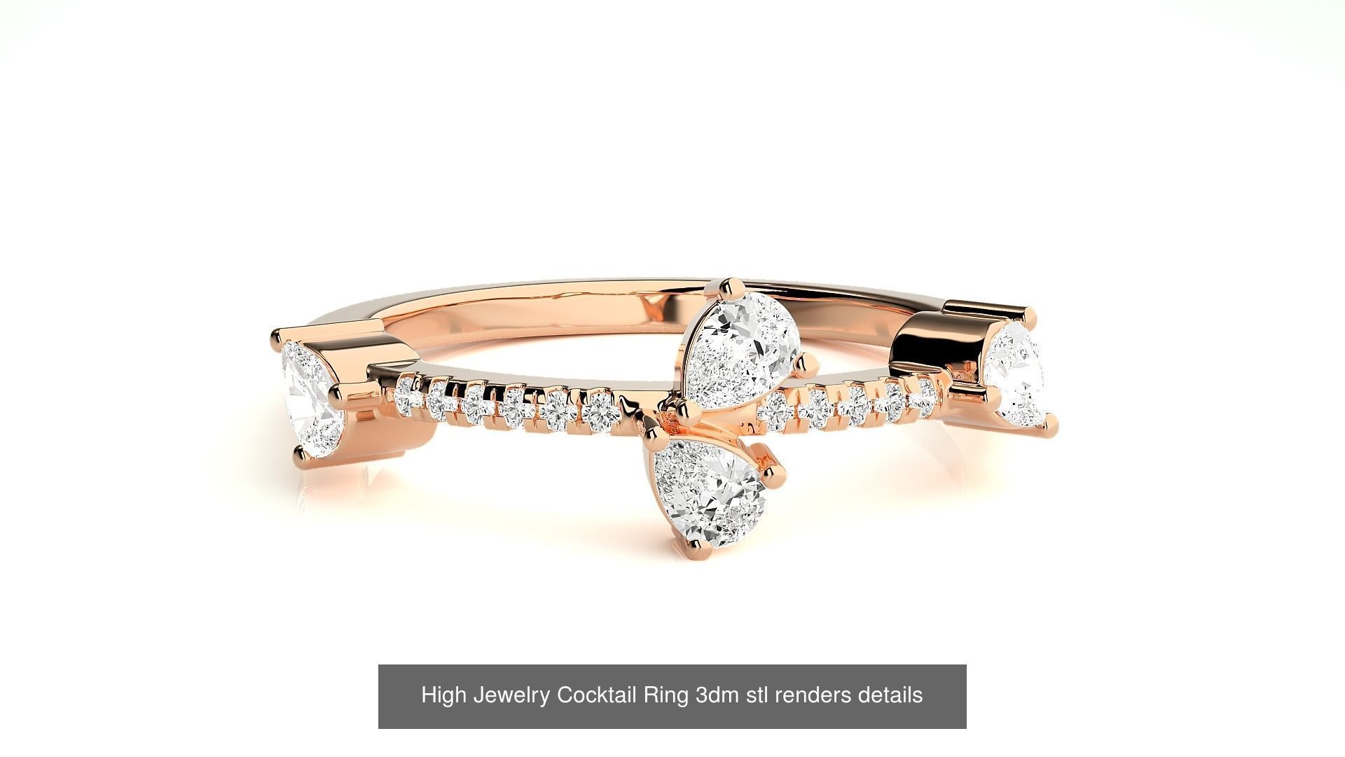 205 High Jewelry Cocktail Rings 3dm stl renders details 3D Model Collection_172