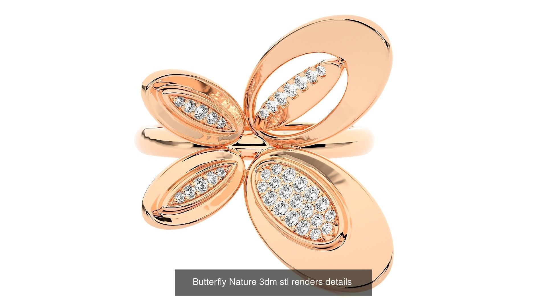 205 High Jewelry Cocktail Rings 3dm stl renders details 3D Model Collection_153