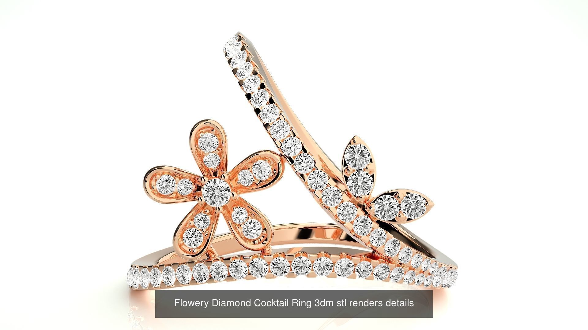 205 High Jewelry Cocktail Rings 3dm stl renders details 3D Model Collection_27