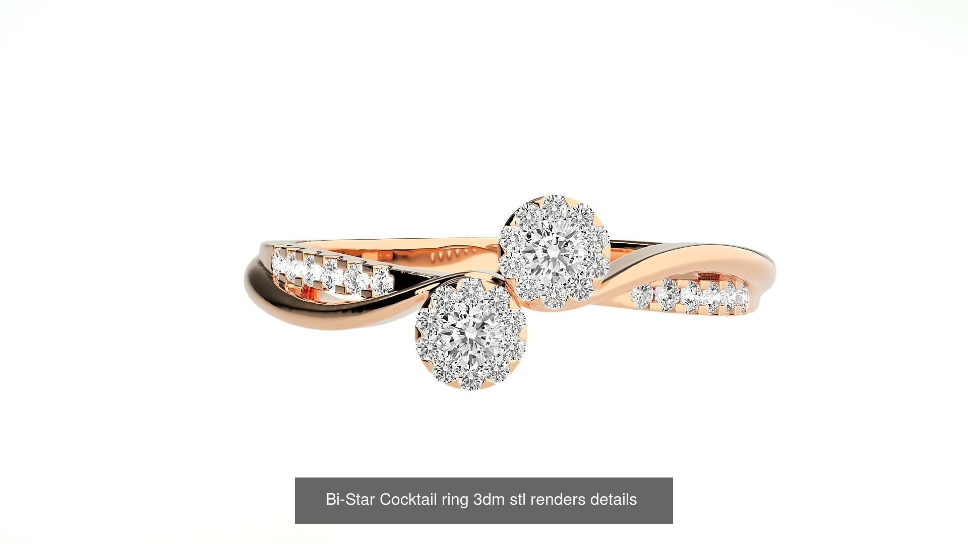 205 High Jewelry Cocktail Rings 3dm stl renders details 3D Model Collection_149