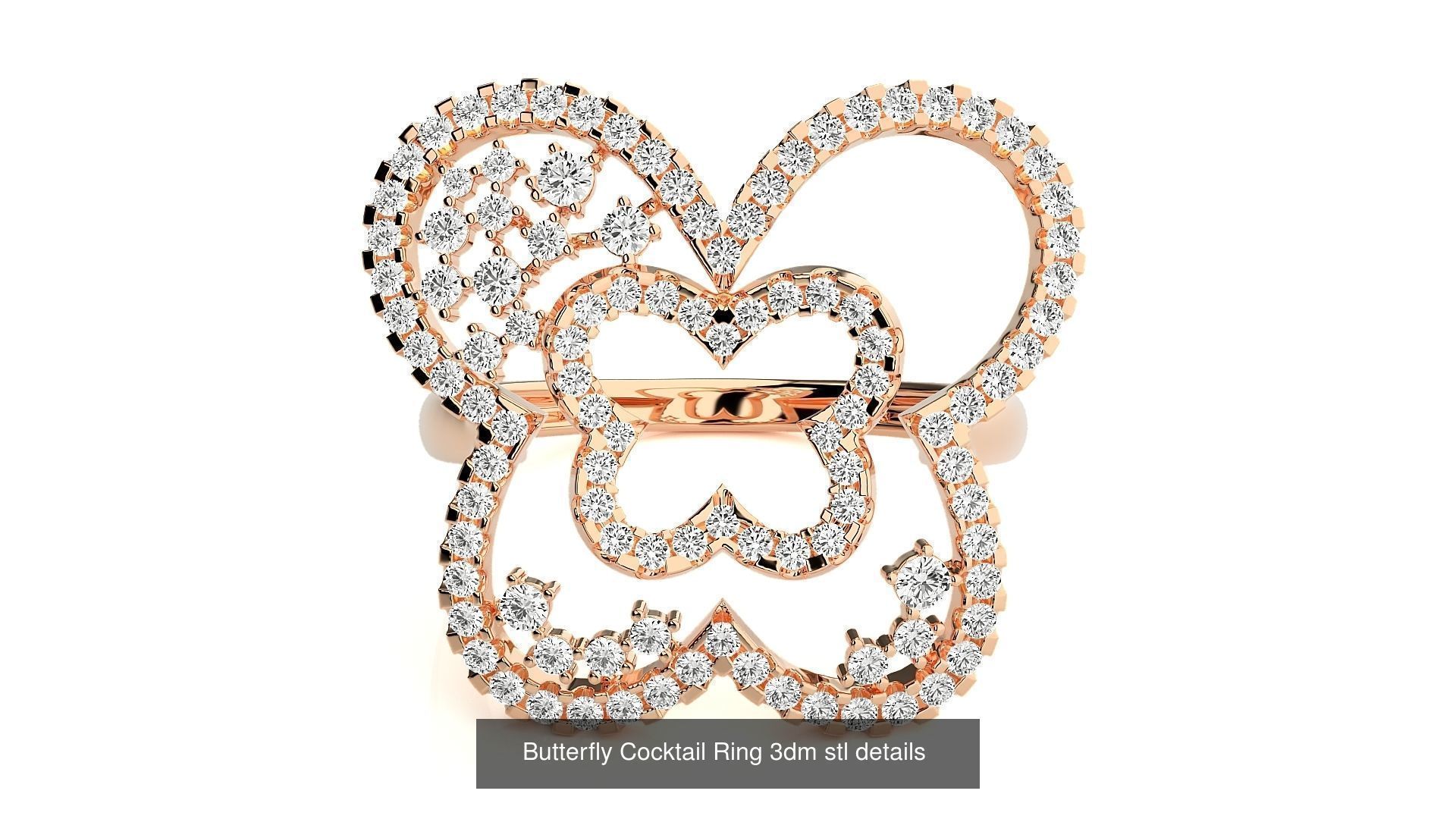 205 High Jewelry Cocktail Rings 3dm stl renders details 3D Model Collection_143