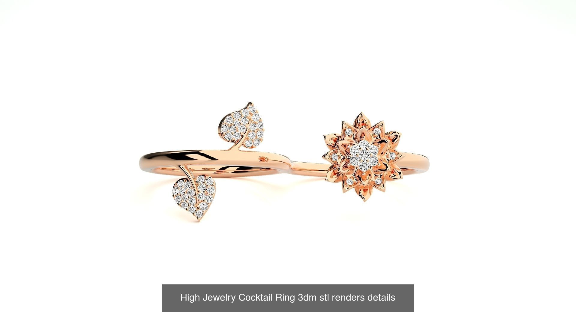 205 High Jewelry Cocktail Rings 3dm stl renders details 3D Model Collection_168