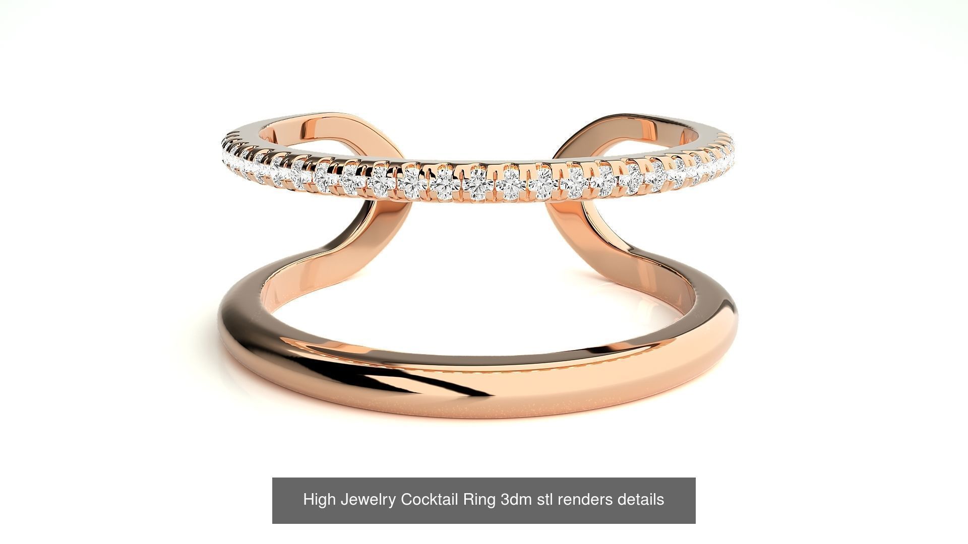 205 High Jewelry Cocktail Rings 3dm stl renders details 3D Model Collection_169