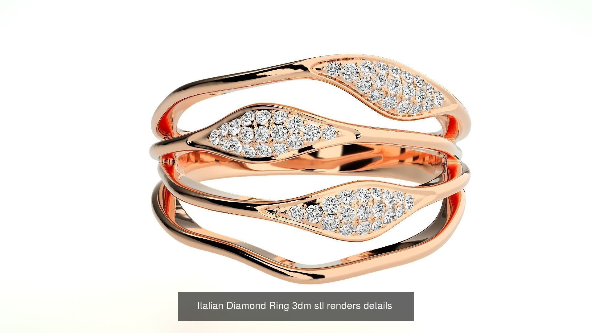 205 High Jewelry Cocktail Rings 3dm stl renders details 3D Model Collection_132