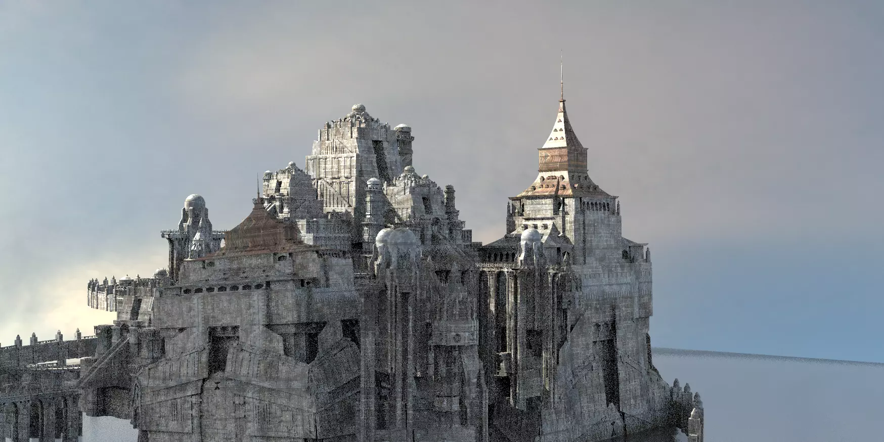 Sci fi Germanic Fantasy Architecture 3D model