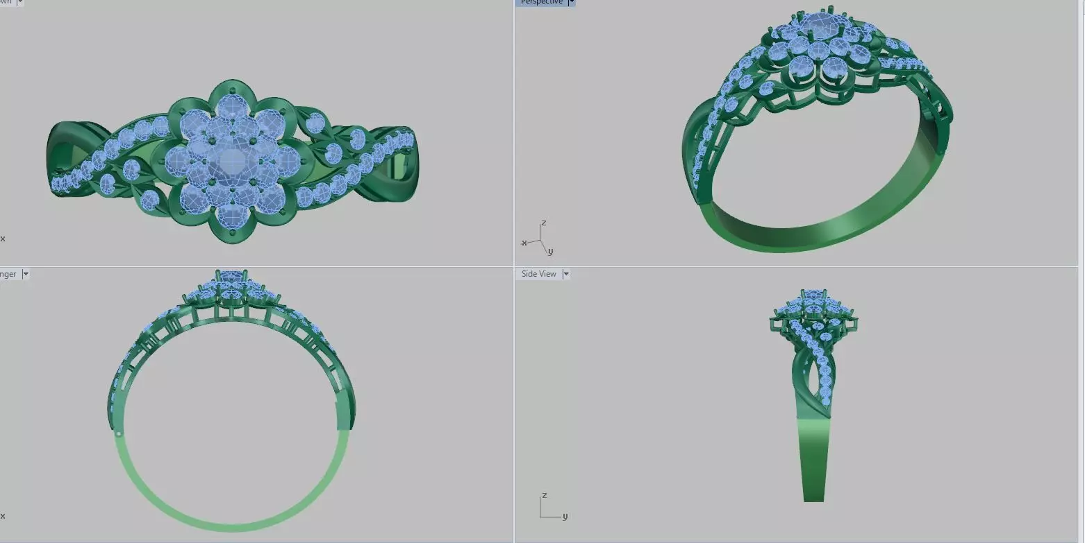 diamond bangle 3D print model_0