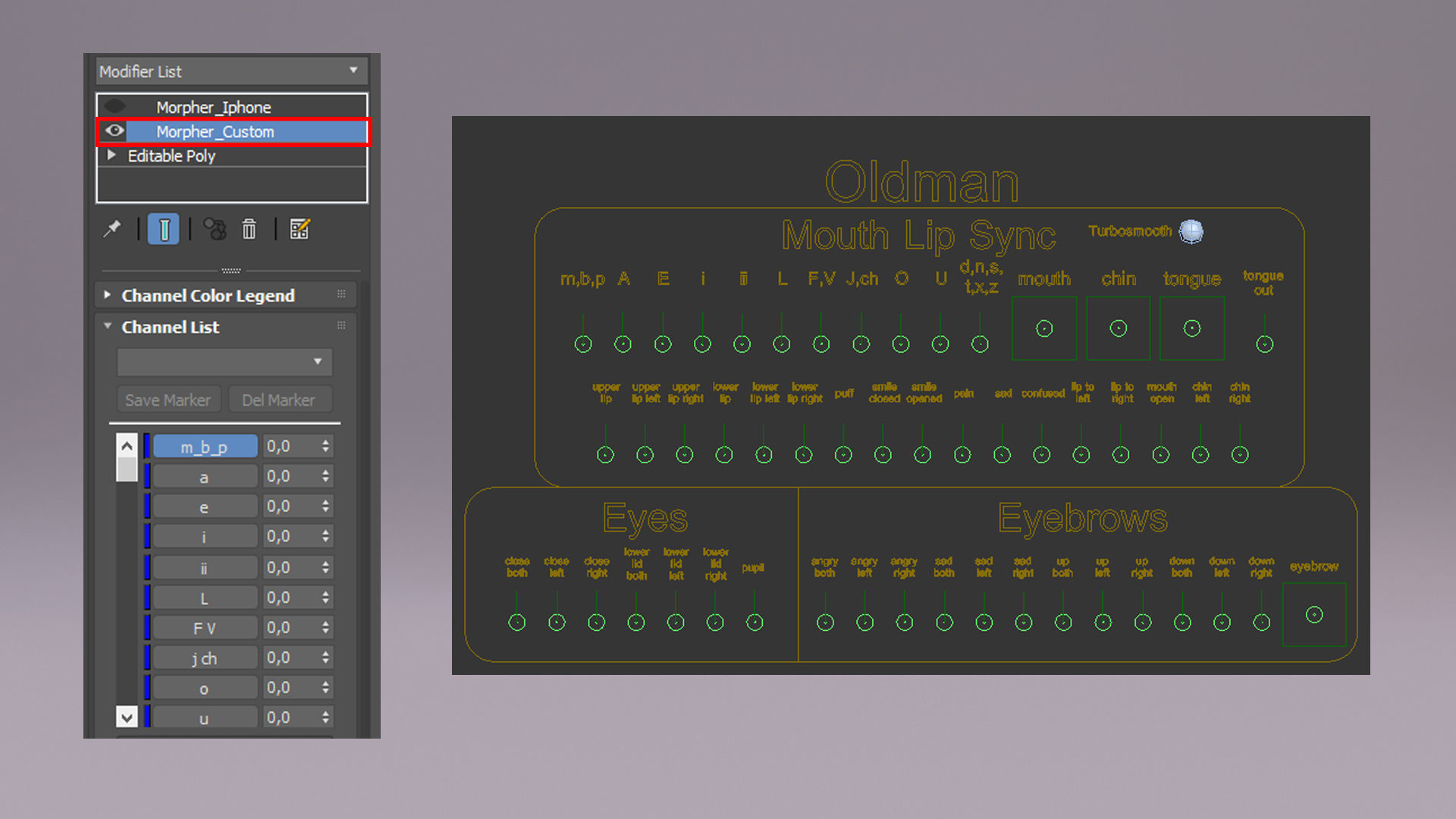 Cartoon Grandpa Rigged Low-poly 3D model_14
