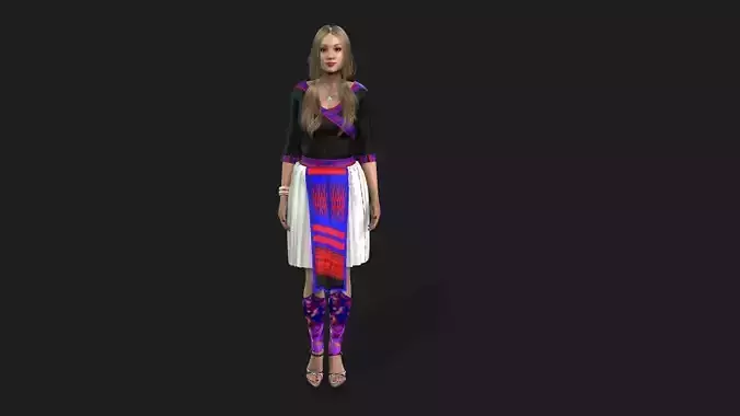 Khaub ncaw tiab nkauj hmoob 3D model