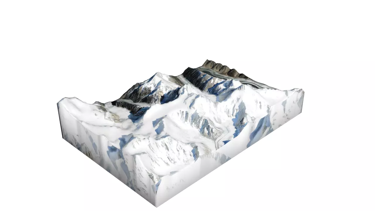 Yukshin Gardan Sar Mountain Low-poly 3D model
