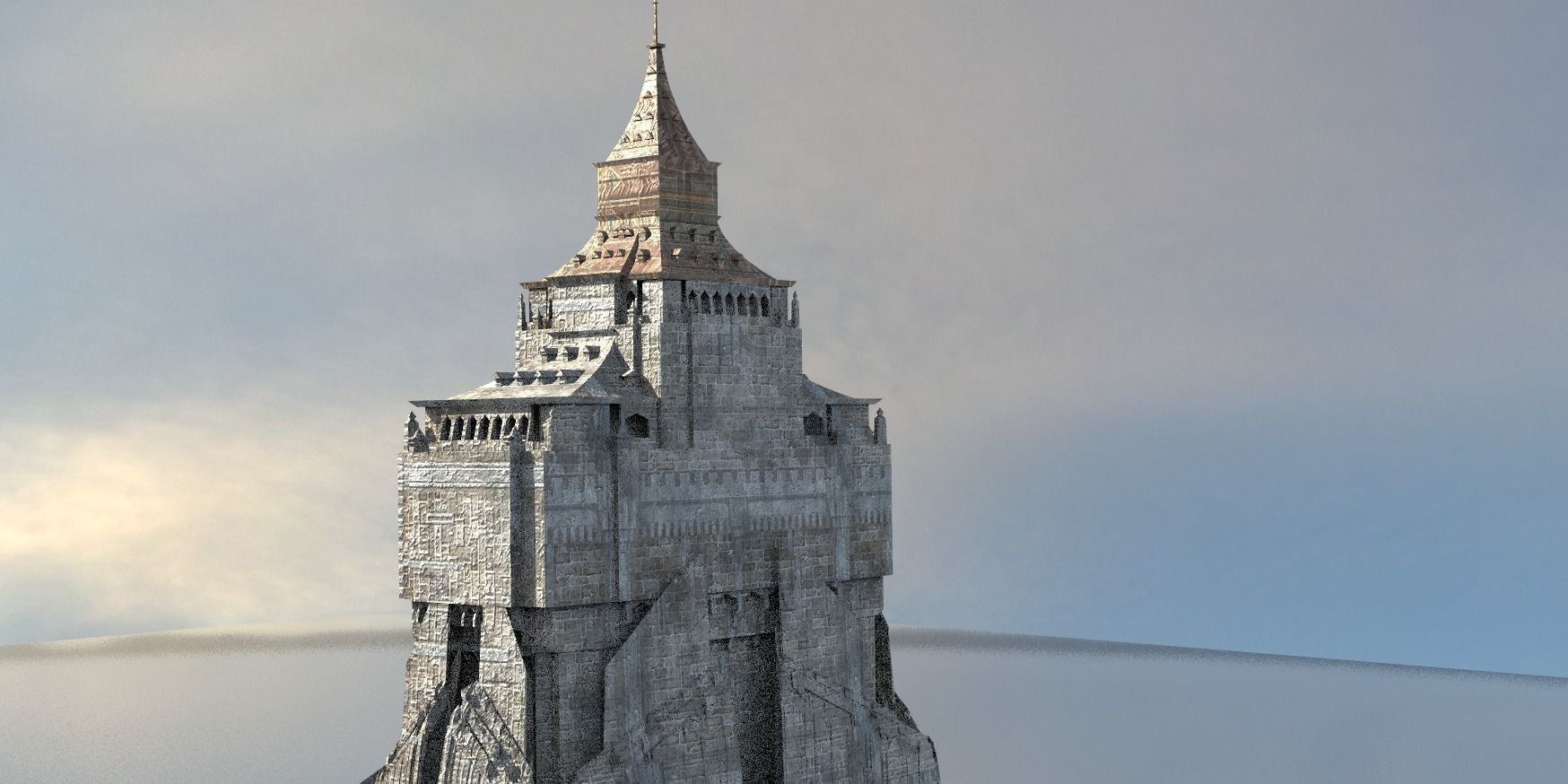 Fantasy Germanic Tower  3D model_2