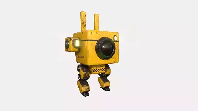 Robot C7 Security - Sentinel Character SciFi Design Low-poly 3D model
