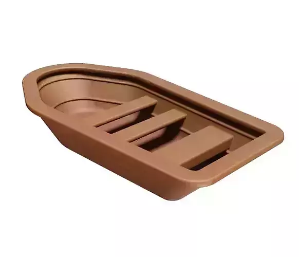 Classic Wooden Fishing Boat Low-poly 3D model