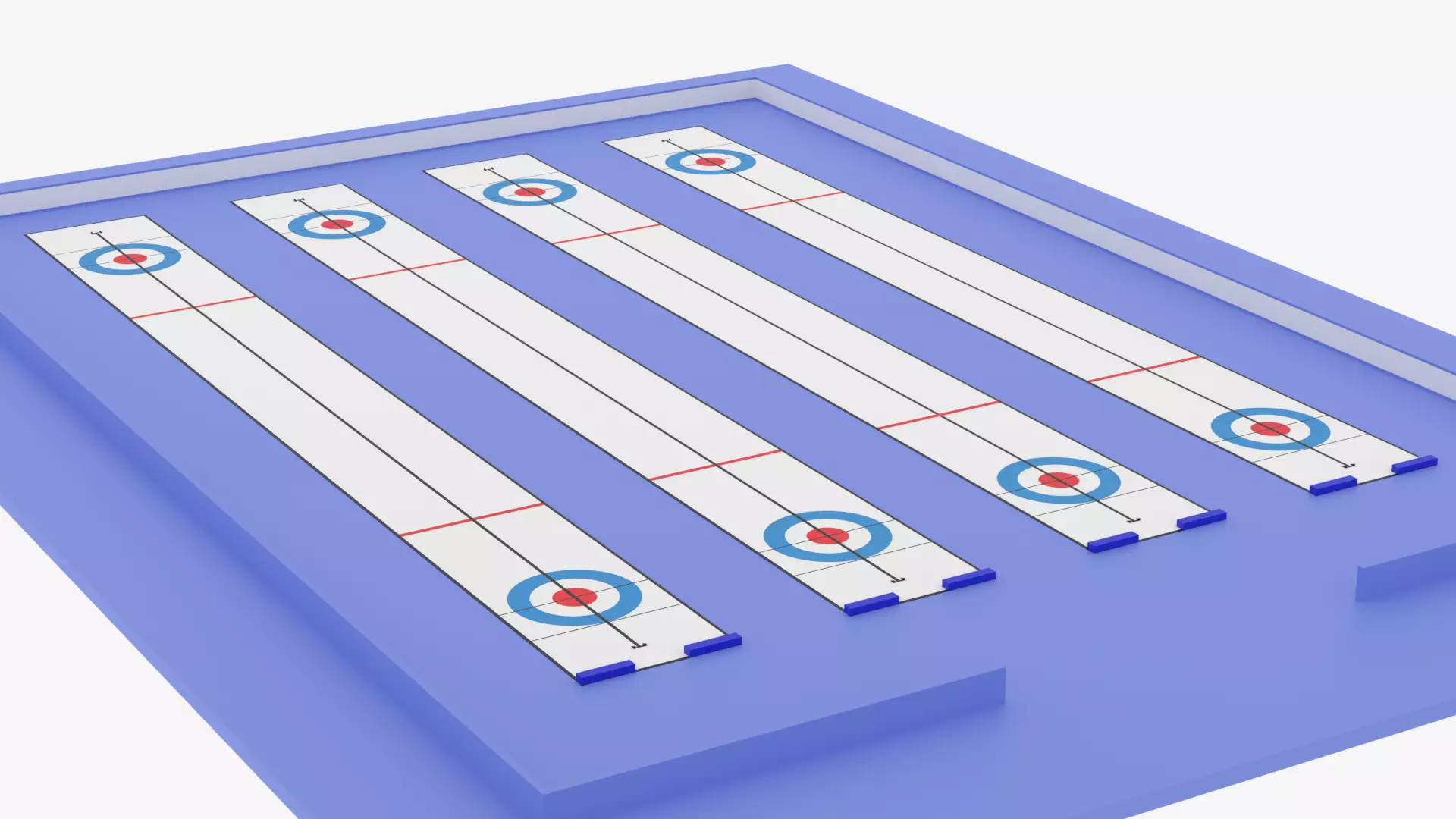 Cartoon Curling Rink Low-poly 3D model