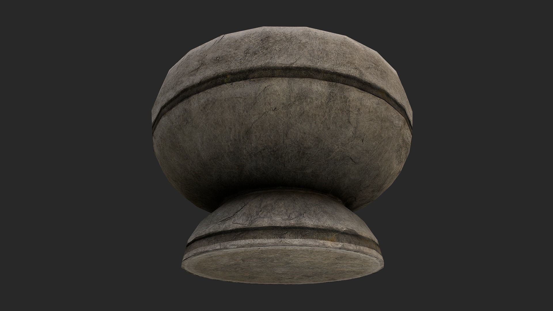 Mortar and pestle Medieval set Low-poly 3D model_16