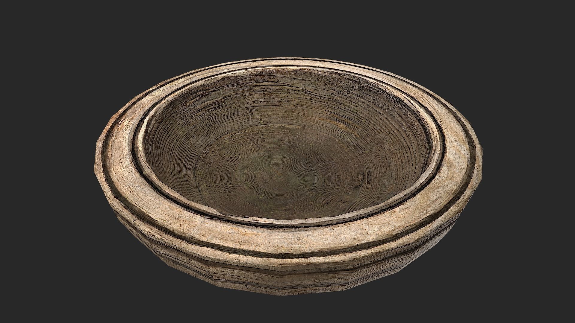 Mortar and pestle Medieval set Low-poly 3D model_25