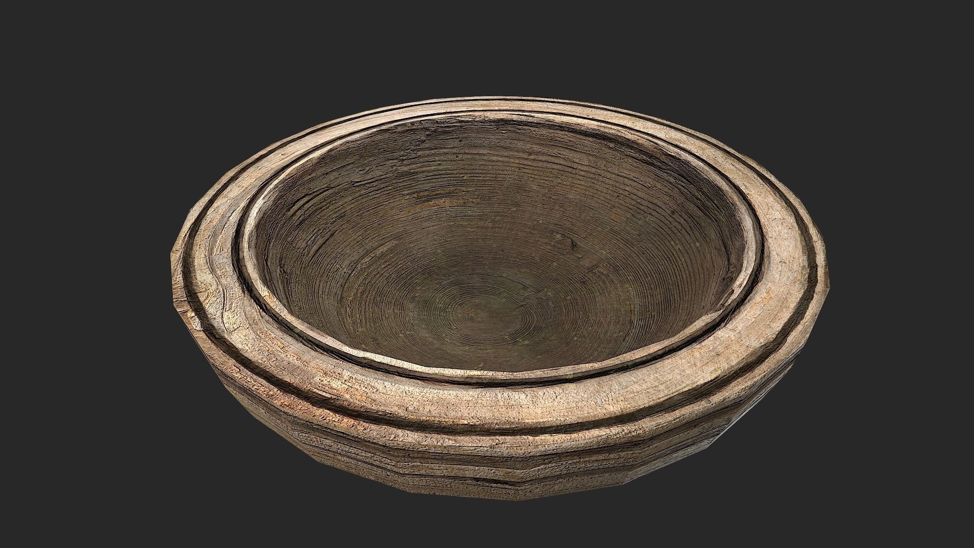 Mortar and pestle Medieval set Low-poly 3D model_24