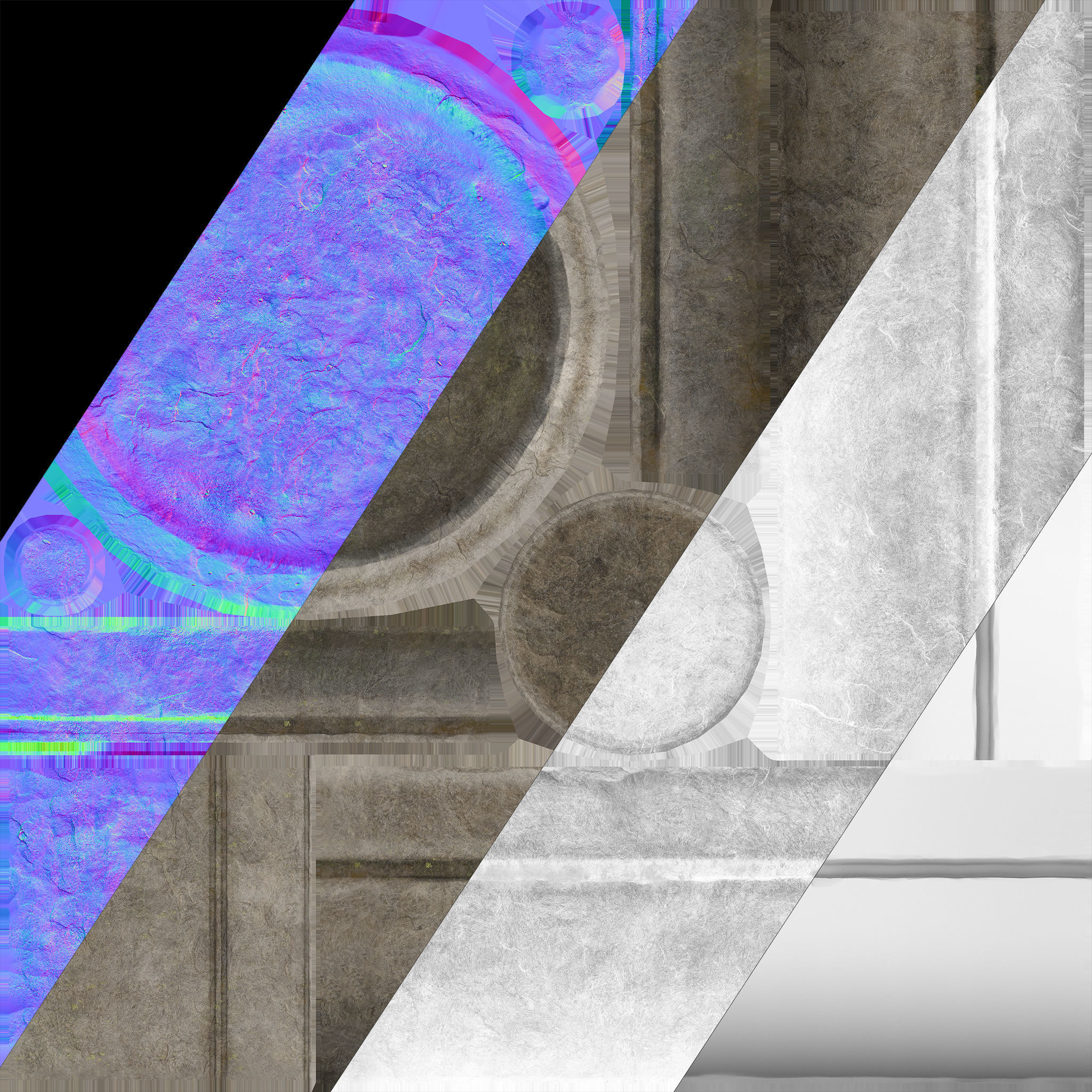 Mortar and pestle Medieval set Low-poly 3D model_12