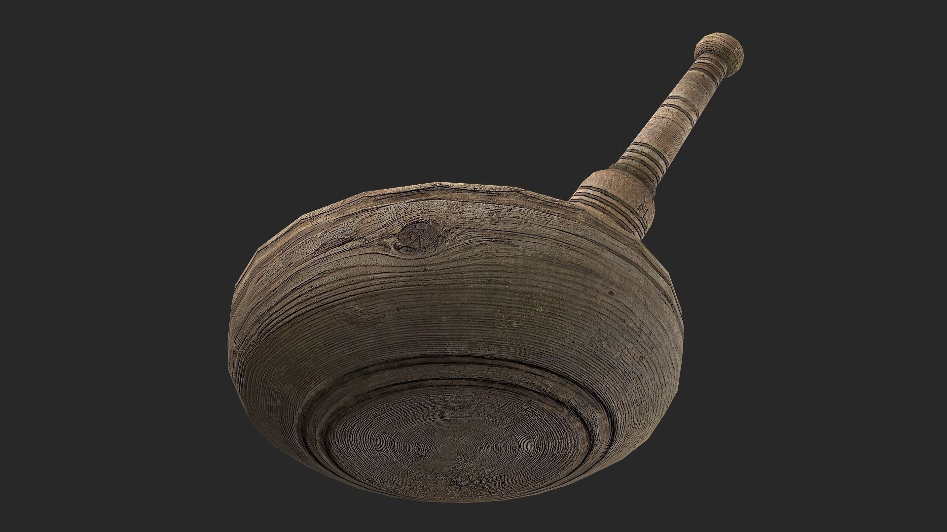 Mortar and pestle Medieval set Low-poly 3D model_7