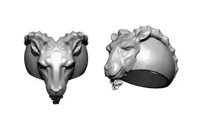 Capricorn goat ram ring