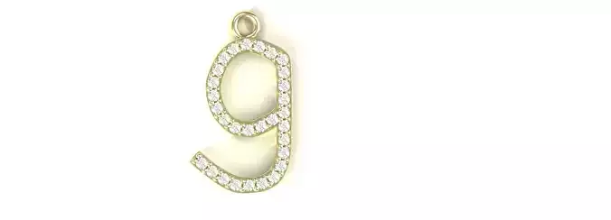 Diamond Lower Case G Pendant Gold Silver Platinum Luxury Jewelry