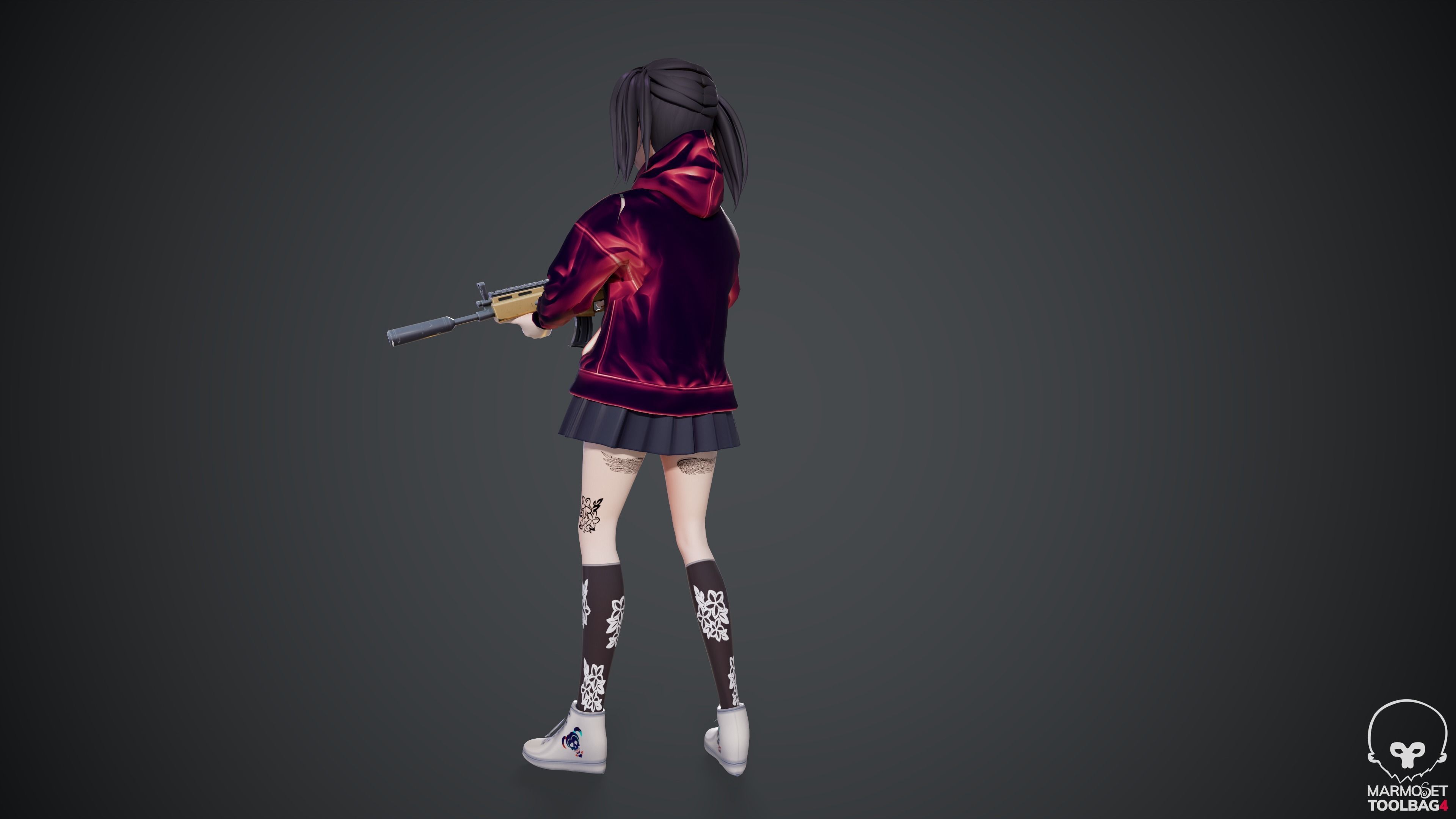 Kitty - Game Ready Character Low-poly 3D model_13