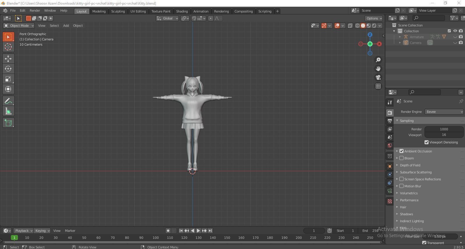 Kitty - Game Ready Character Low-poly 3D model_17