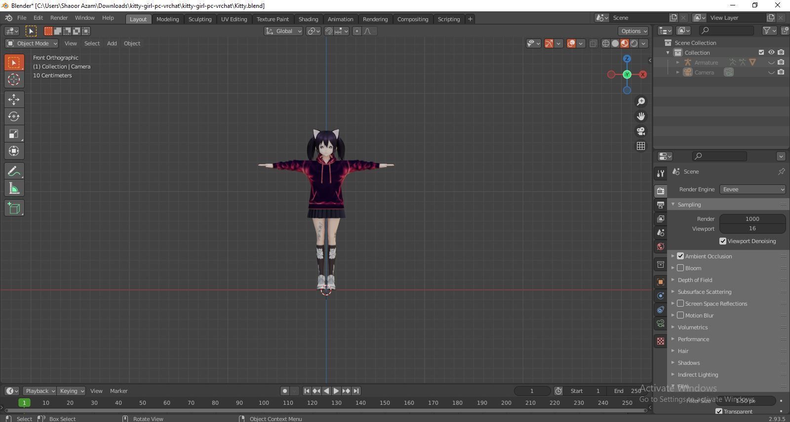 Kitty - Game Ready Character Low-poly 3D model_16