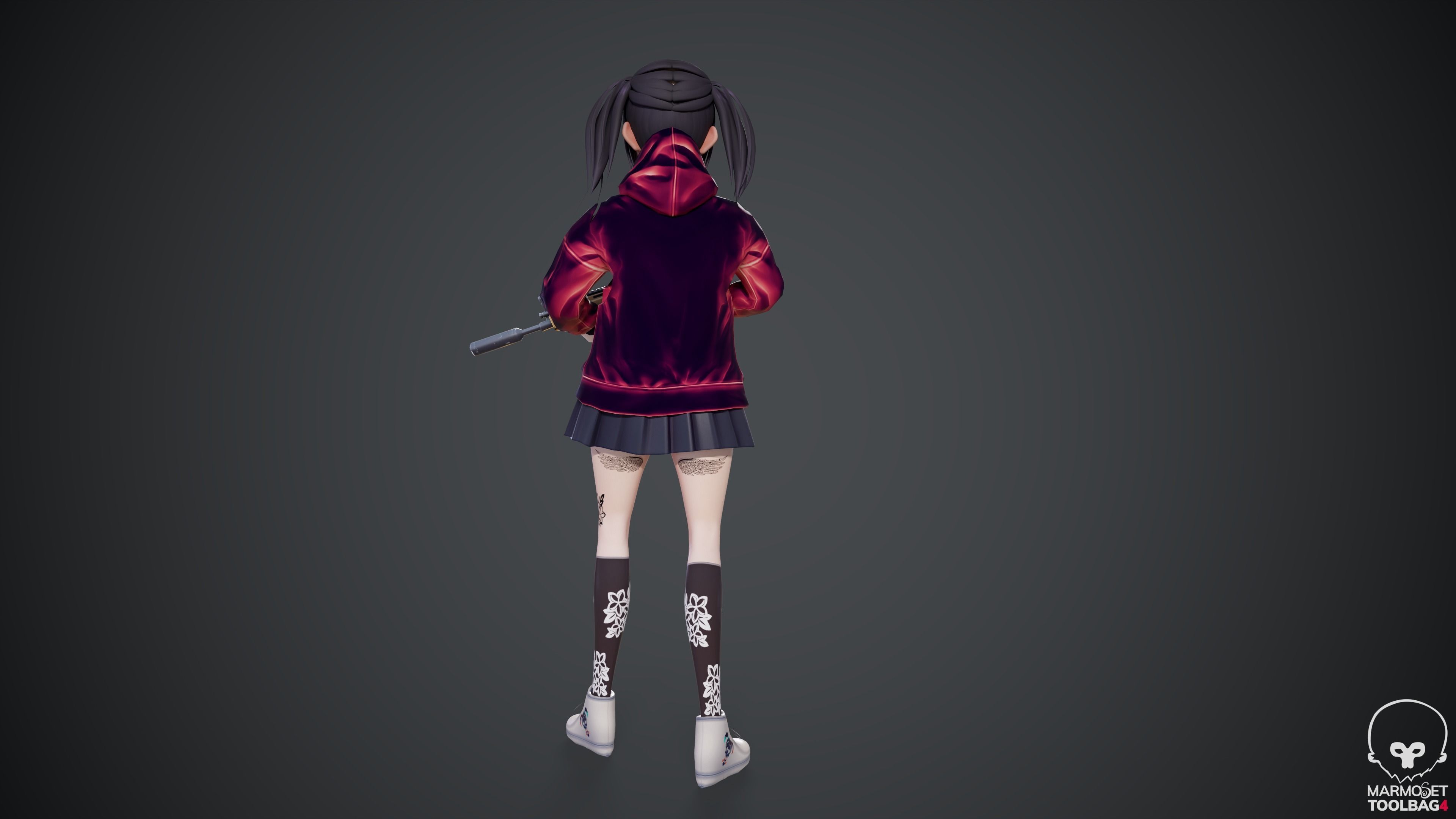 Kitty - Game Ready Character Low-poly 3D model_12