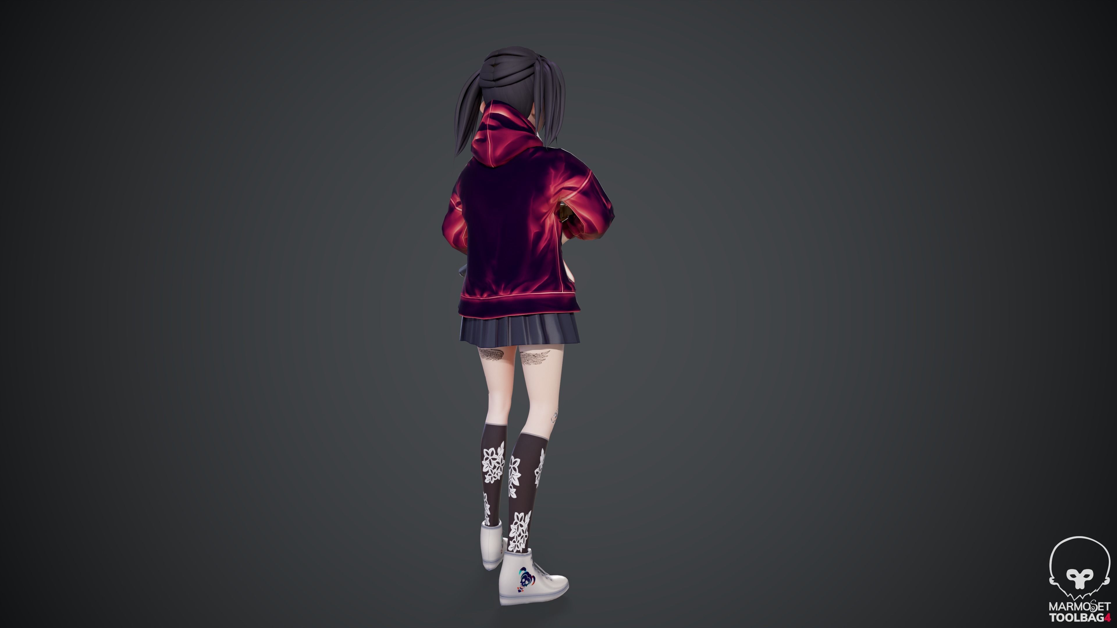 Kitty - Game Ready Character Low-poly 3D model_11