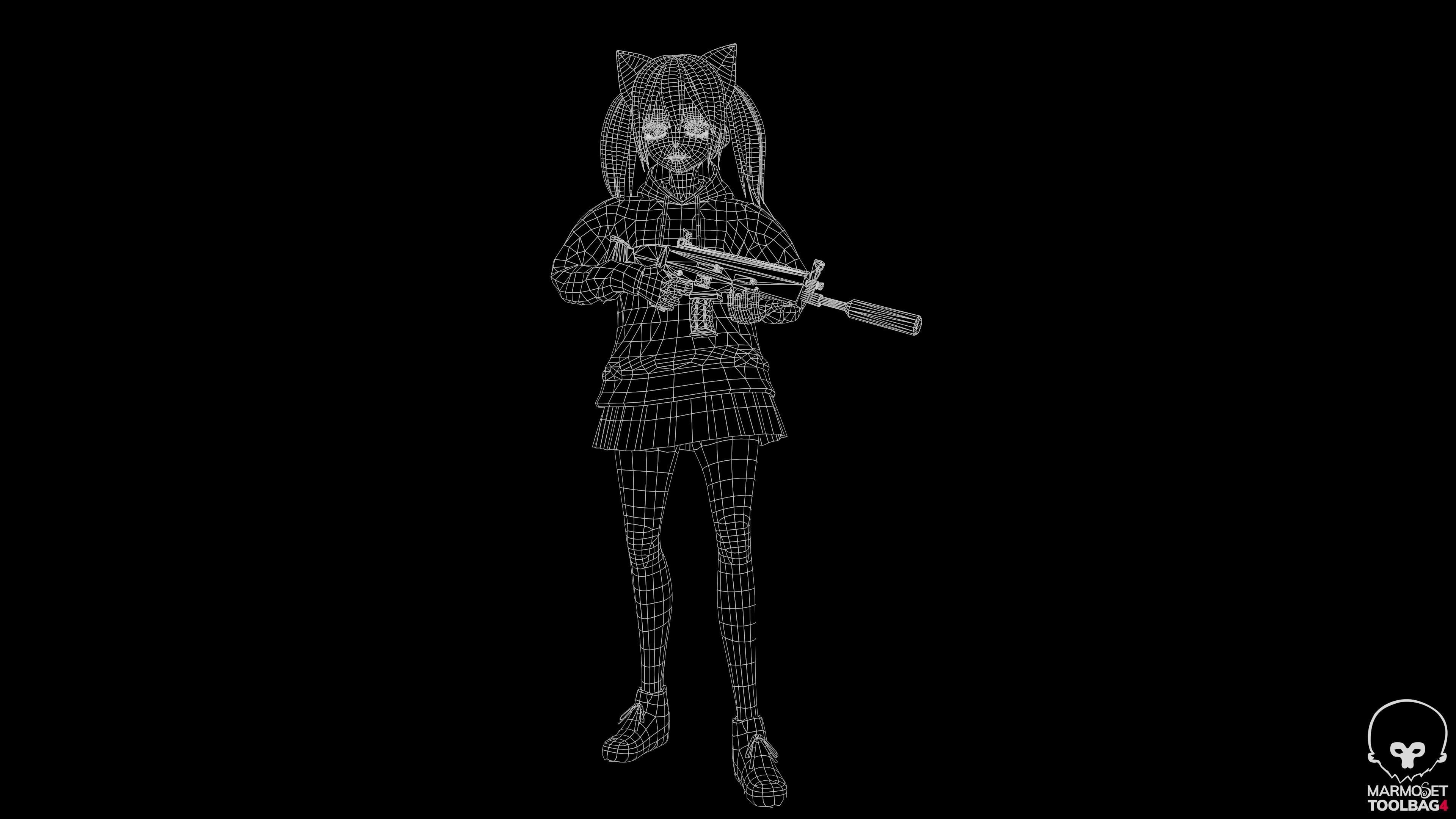 Kitty - Game Ready Character Low-poly 3D model_18