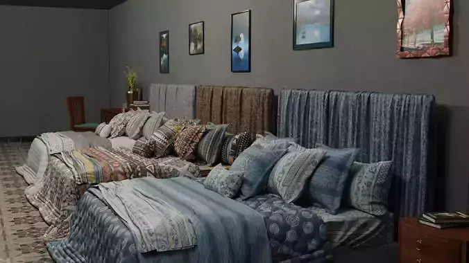 Modern Bed Collection 3D model