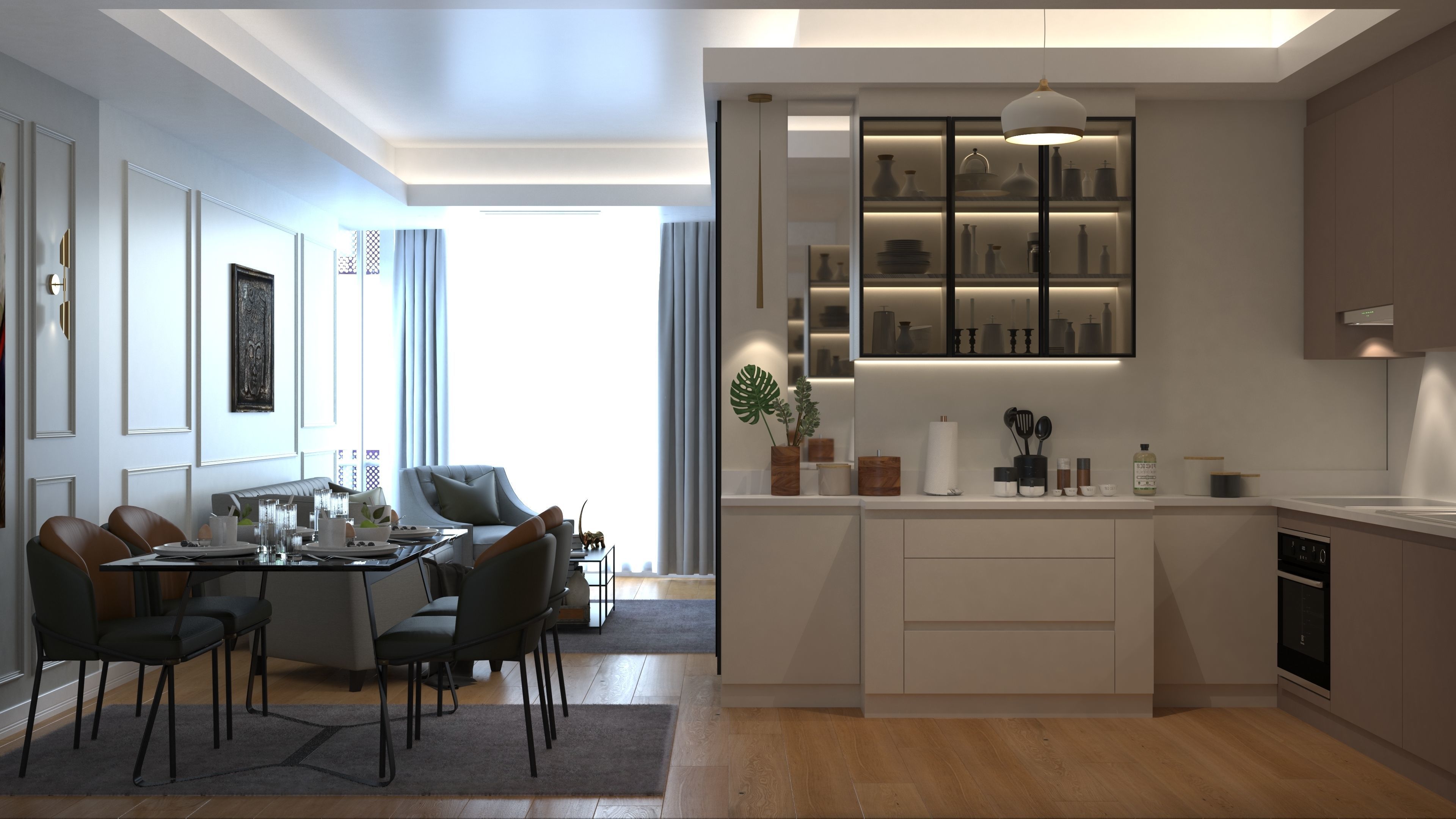 Modern Flat 1plus1 FGM 3D model_5