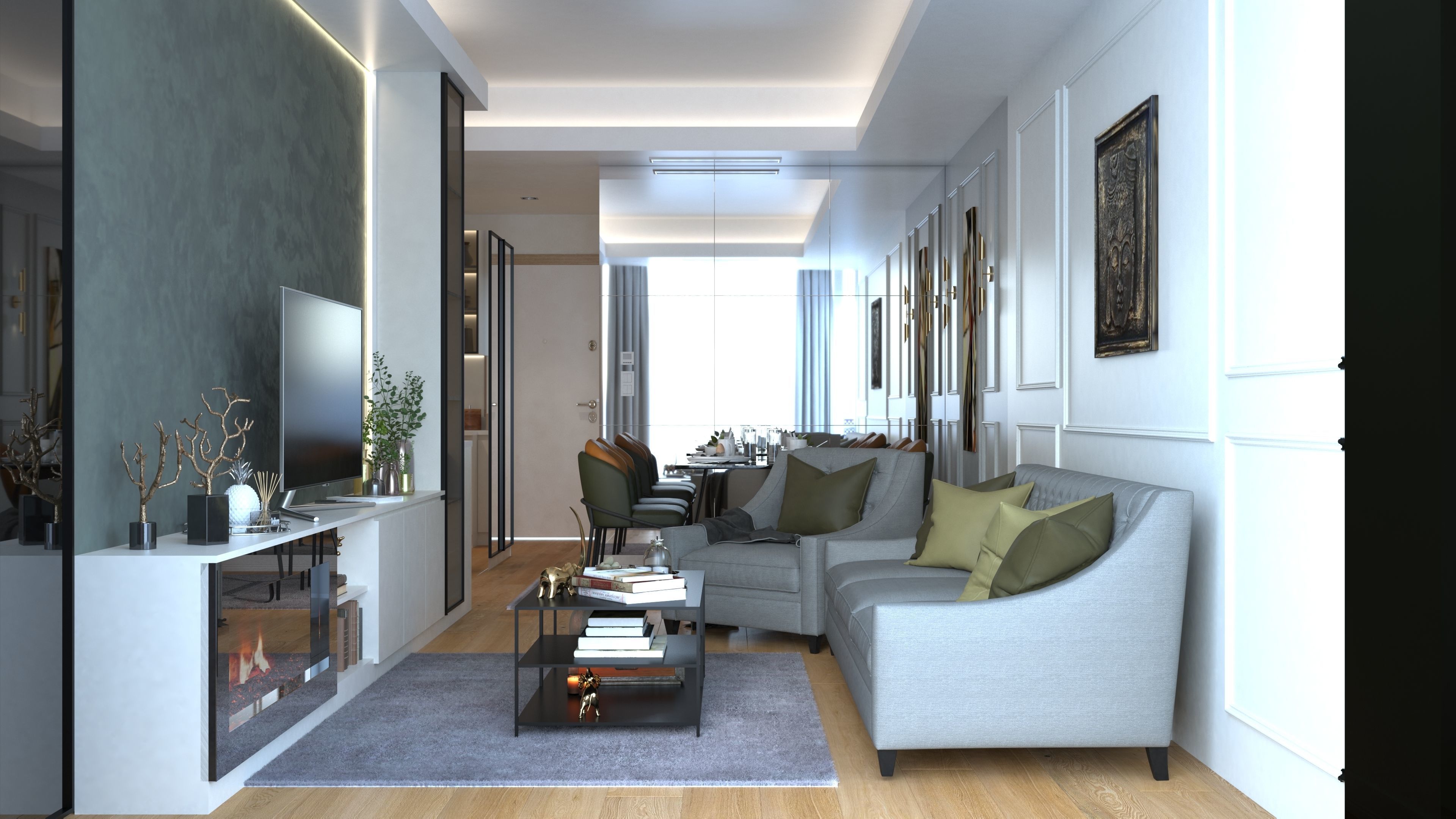 Modern Flat 1plus1 FGM 3D model_1