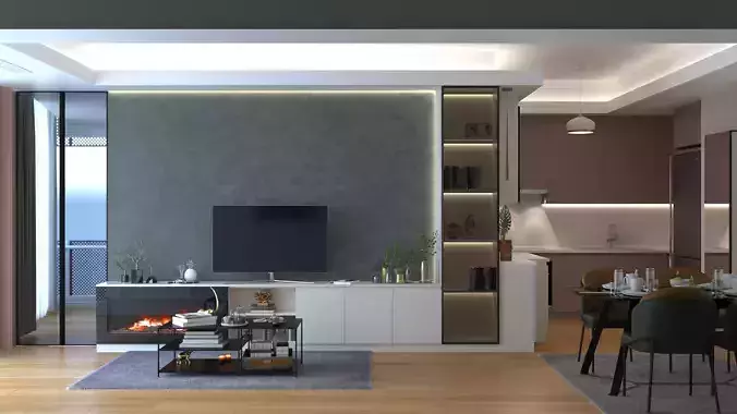 Modern Flat 1plus1 FGM 3D model
