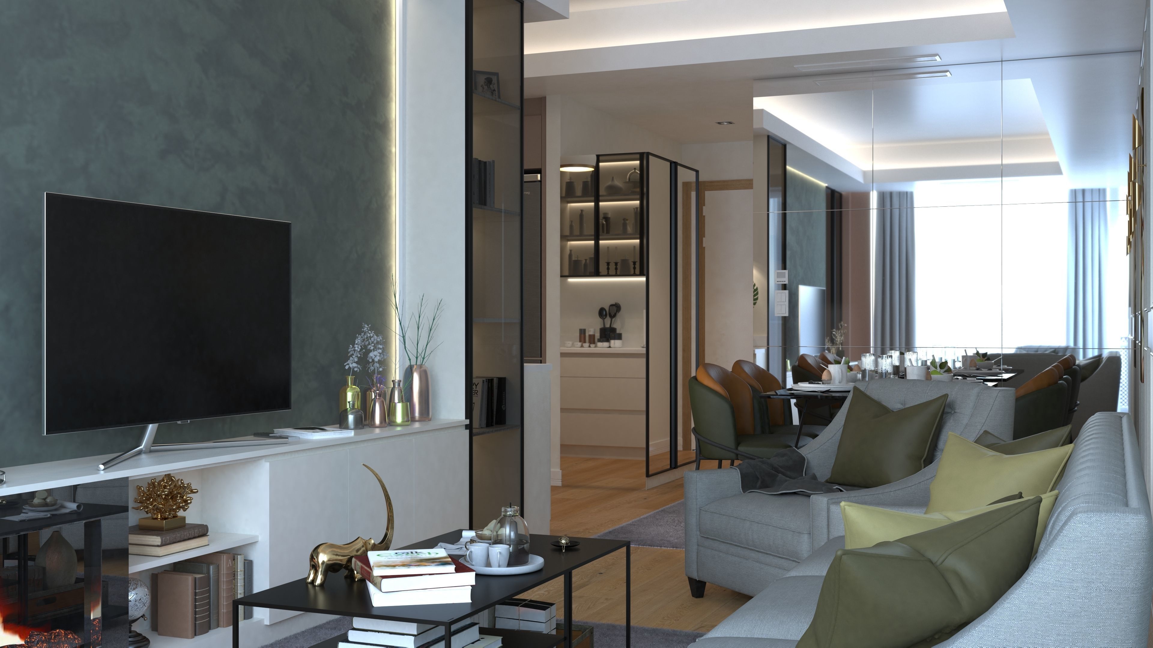 Modern Flat 1plus1 FGM 3D model_7