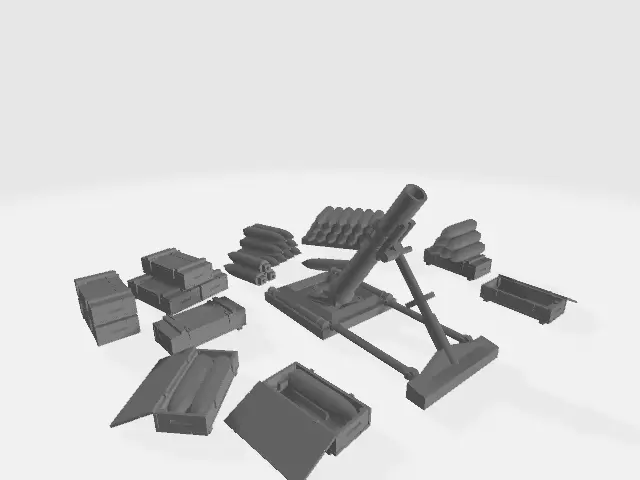 US M2 Chemical Mortar 3D print model