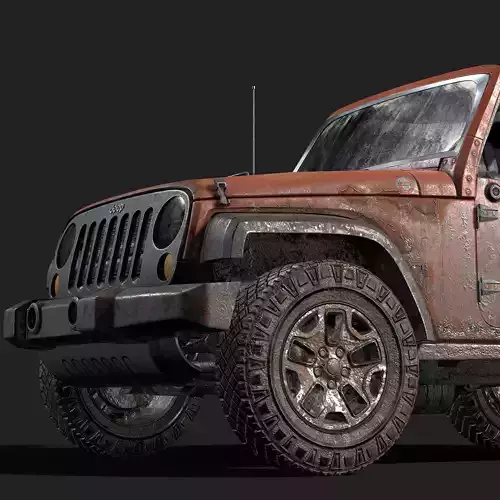 Jeep Wrangler red game ready model