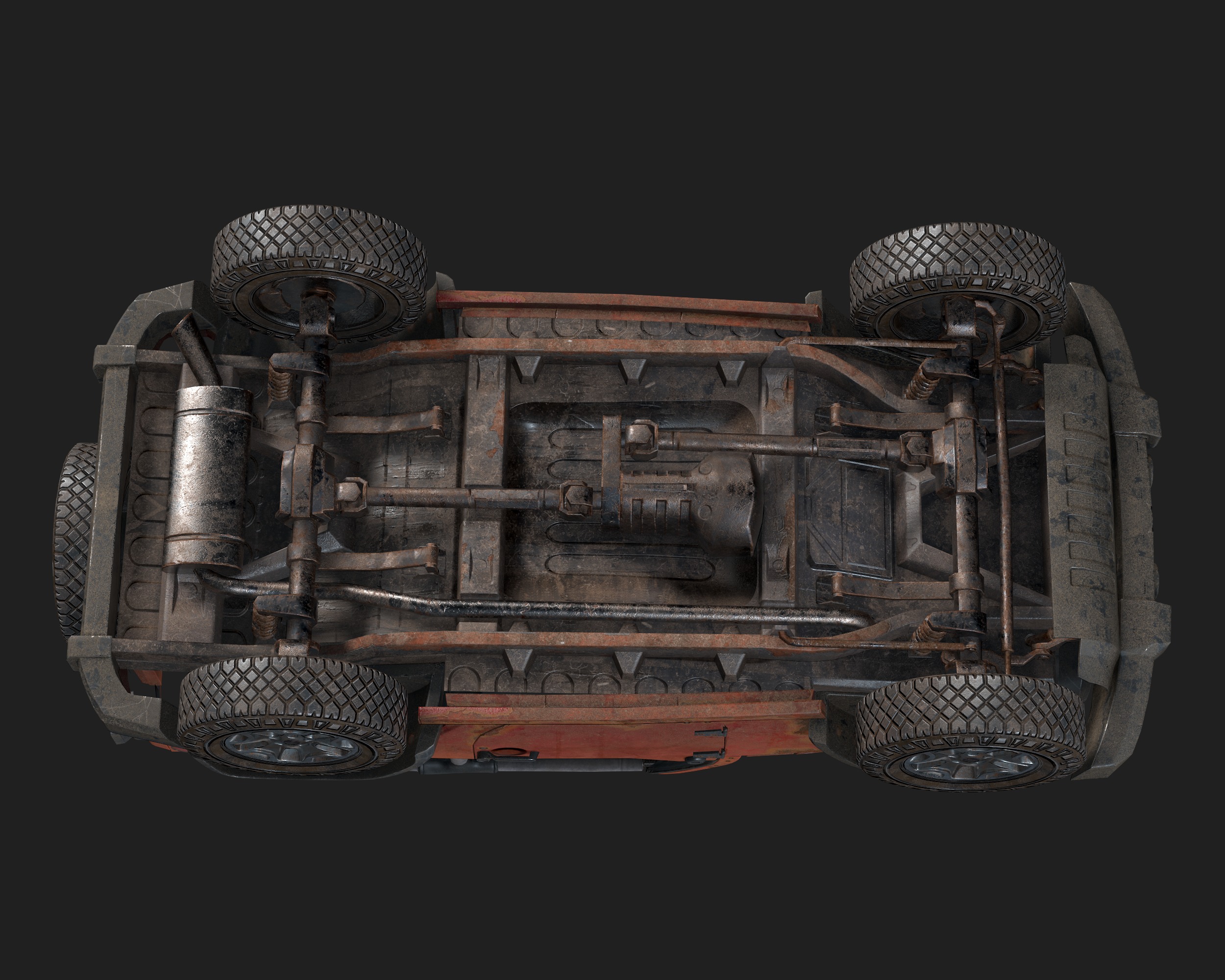 Jeep Wrangler red game ready model Low-poly 3D model_15