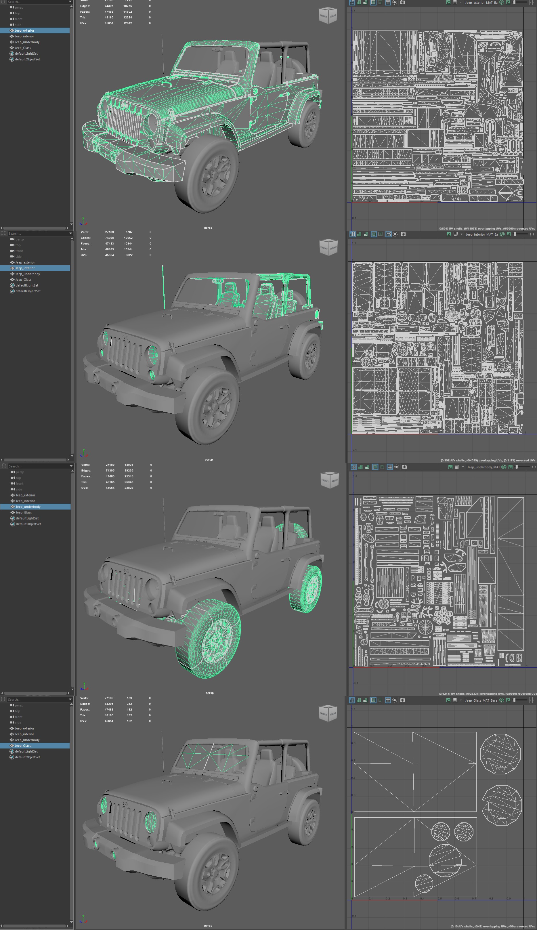 Jeep Wrangler red game ready model Low-poly 3D model_23