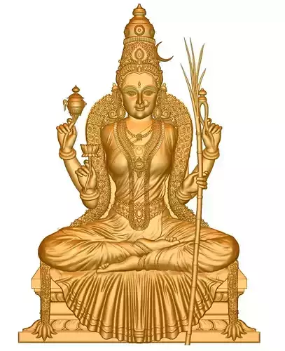 goddess Laxmiji Bas Relief  file 3Dprint model 2