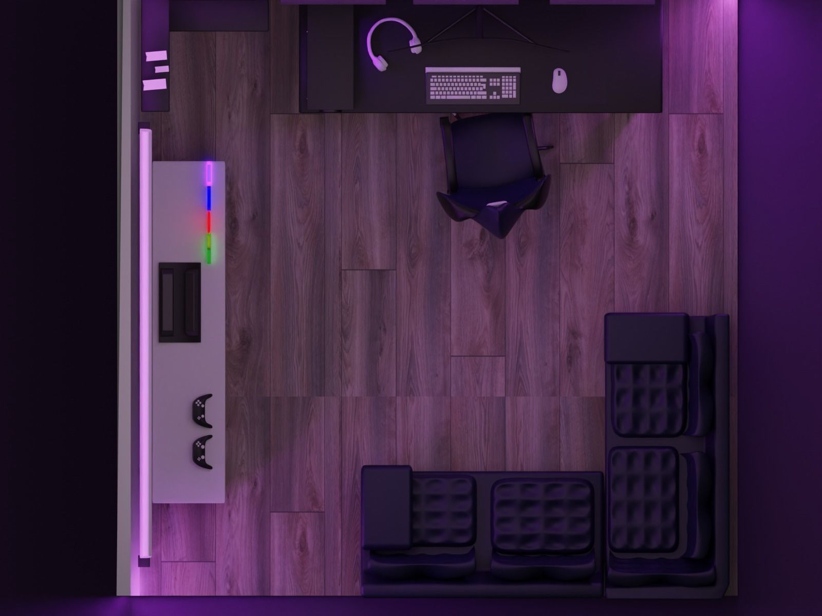 Gaming Room 3D print model_2