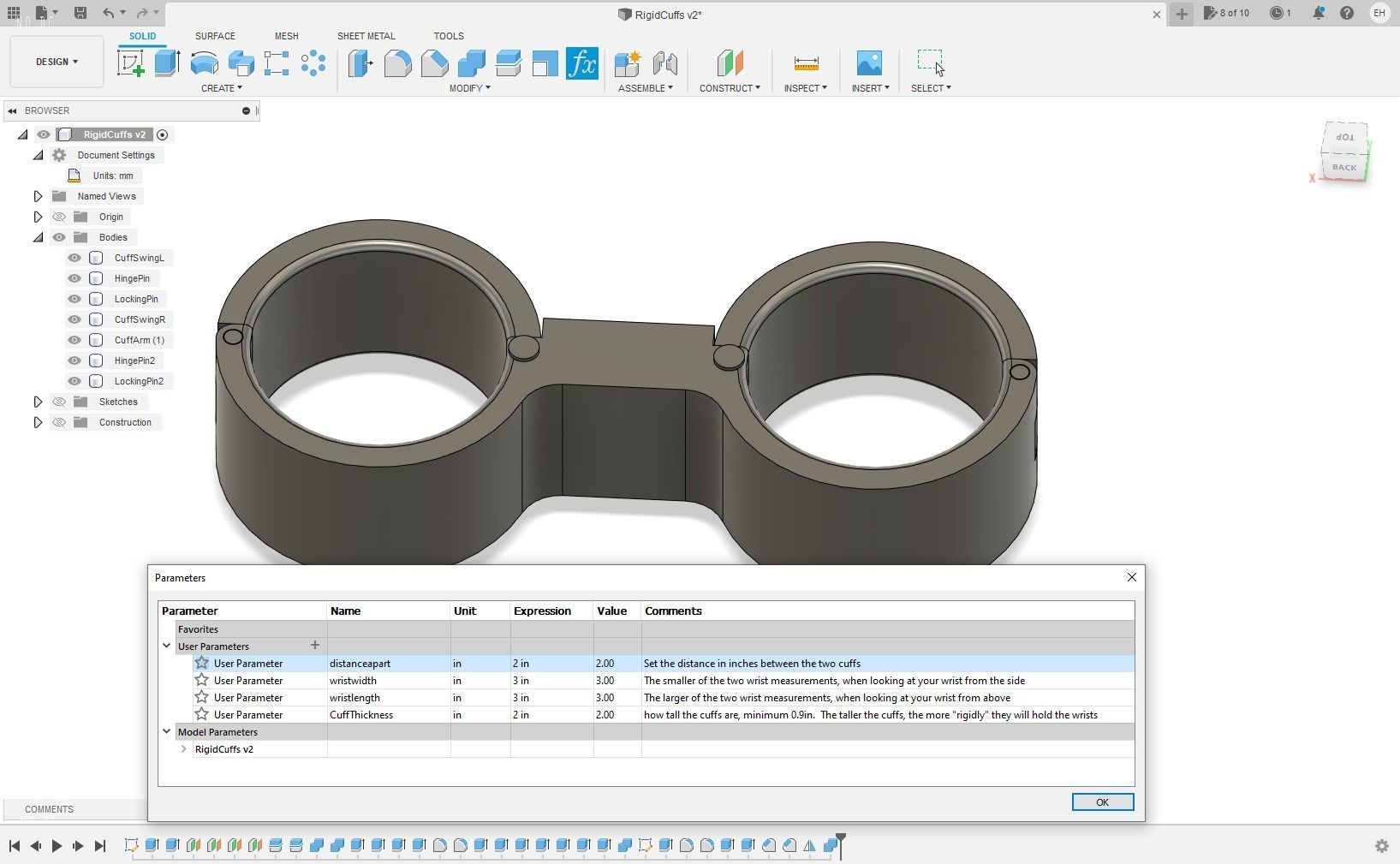 Fully Customizable Rigid Wrist Cuffs - 3 different types Free 3D print model_15