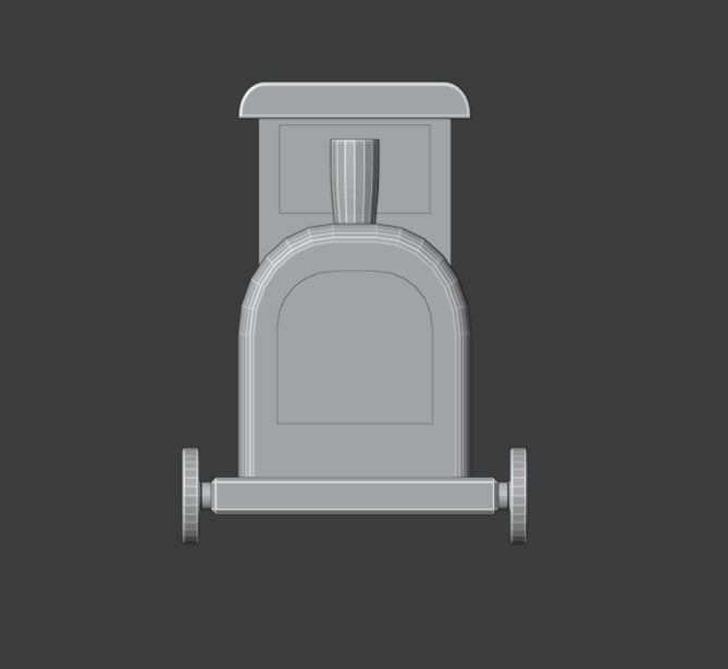 Wooden Toy Train Low-poly 3D model_6