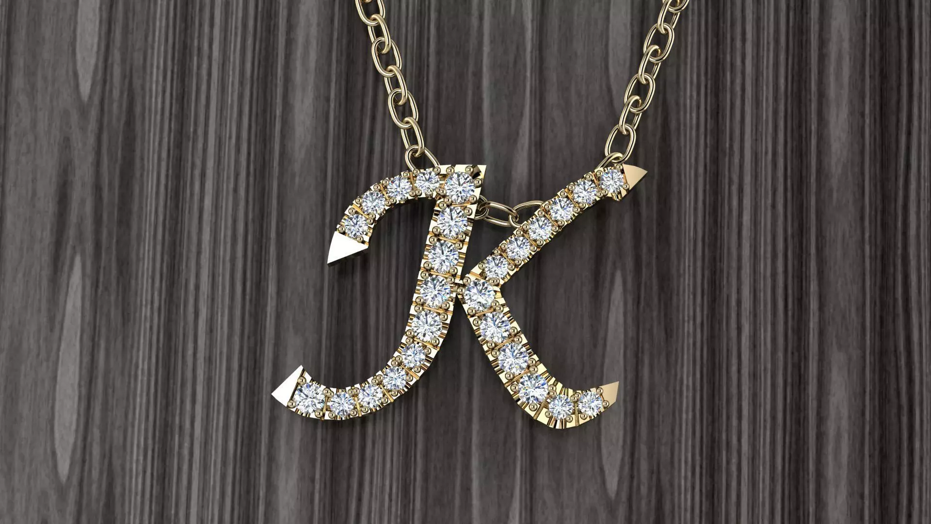 Jewelry Alphabet Pendant K 3D print model_0